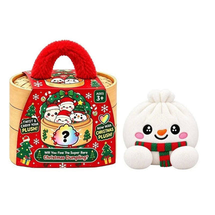 Christmas White bun with scarf Dumpling Ploofs Rainbow Plush Edition with Steamer