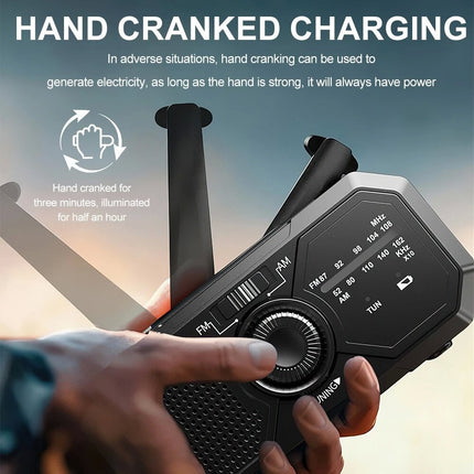 Portable Emergency Wind Up Solar Hand Crank Radio FM / AM Dynamo Power Bank