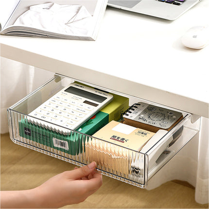 Multipurpose Under Desk Drawer Organizer Slide Buckle Desk Storage Drawer Home