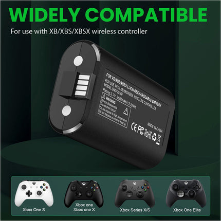 2x for Xbox Series X|S/Xbox One Rechargeable Controller Battery Pack 3600mAh