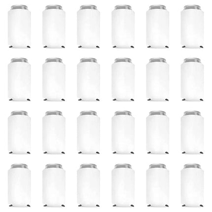 50pcs Foldable Blank Can Stubby Cooler Holder Sleeve Sublimation Heat Transfer White