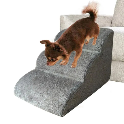 3 Tiers Foam Dog Ramp/Step/Stair Non-Slip Dog Steps Set for High Beds Or Couches