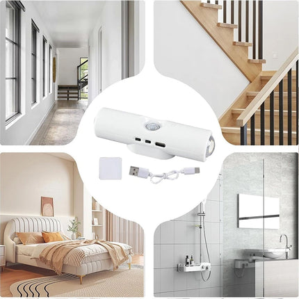4Pcs USB Rechargeable Motion Sensor LED Night Light Wall Indoor Wireless Lamp Up-Down