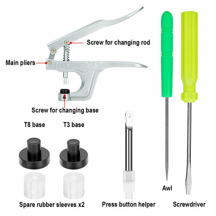 Plastic Snap Pliers Kit 300 Sets Fastener T5 Buttons Craft Sewing Tool Diy Pack