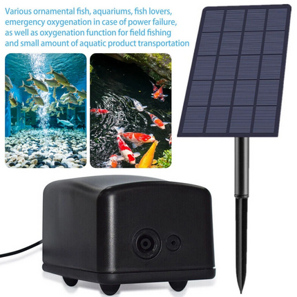 Solar Powered Oxygenator Oxygen Aerator Air Pump Fish Tank Pond Aquarium Garden
