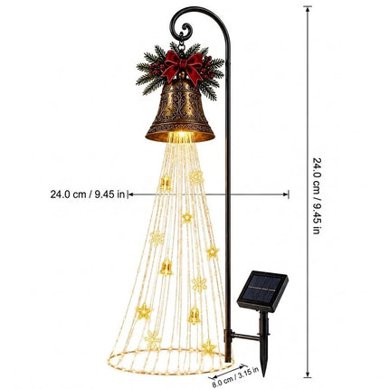 Christmas Bell Magic Fountain, Flowing Snowflake LED Christmas Garden Light
