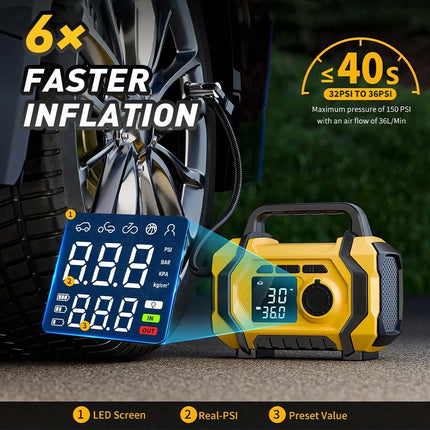 9000A Car Jump Starter Power Bank With Air Compressor Battery Booster 5 in 1 HOT