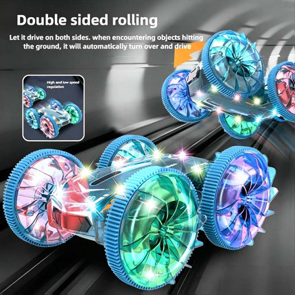 RC Car Amphibious Boat 2.4GHz Toy Double Sided Stunt Car with LED Lights