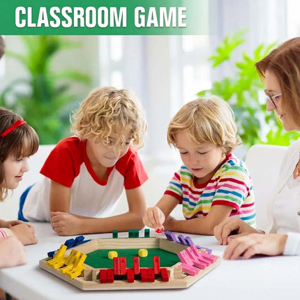 6 Players Shut The Box Dice Game Wooden Board Tabletop Math Game with 12 Dice