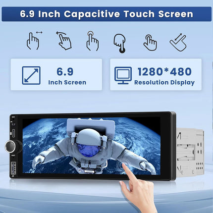 6.9inch Wireless Apple CarPlay Car Stereo FM Radio HD Touch Screen BT/USB/TF