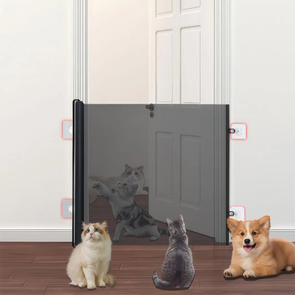 Retractable Dog Pet Mesh Stairs Gate Pets Barrier For Dog Cat  Fence