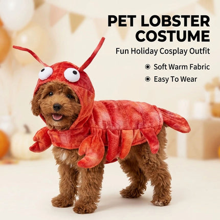 Dog Lobster Costume Pet Cat Party Clothes Halloween Cosplay Dress, Puppy Red