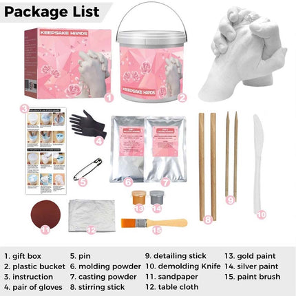 Hand Casting Kit for Couples Adults DIY Keepsake Plaster Statue Cast Kit Gift
