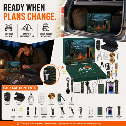 Survival Kit Outdoor Emergency Tools Christmas Gift Idea for Campers