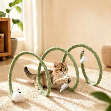 Elastic Cat Tunnel Tube Portable Interactive Cat Toy Indoor Outdoor Use