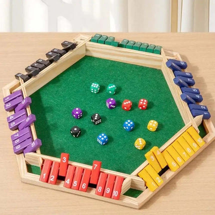 Shut the Box Game Wooden Board Number Drinking Dice Toy Family Traditional Game