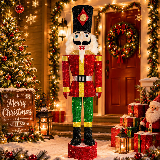 150cm Lighted Nutcracker Christmas Decoration LED Soldier Indoor Outdoor Decor