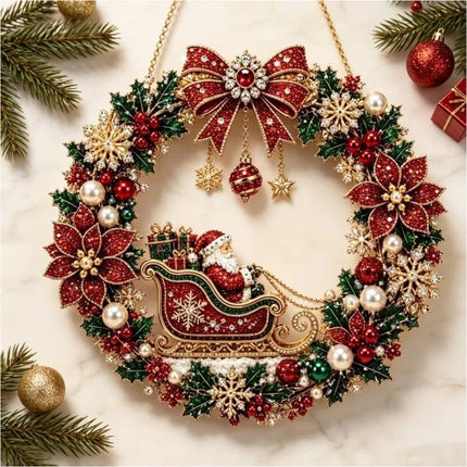 Unfinished Christmas Santa Diamond Painting Kit Xmas Ornament Kit Window Decor Style C
