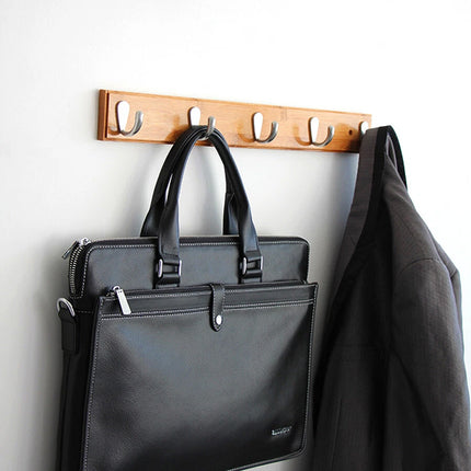 5-Hooks Natural Wooden Coat Rack Wall/Door Hook Hanger Mounted Natural Color