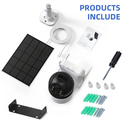 9MP Wireless Dual-Lens Outdoor Solar Security Camera System PTZ IP WIFI CCTV Cam