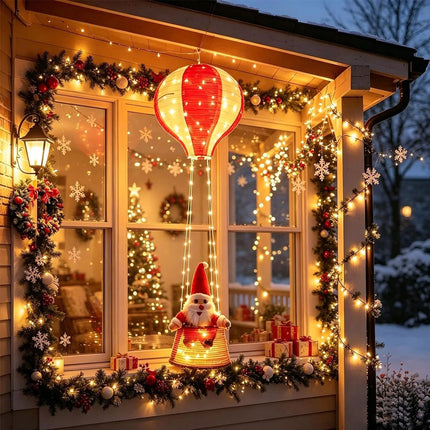 100cm Christmas Santa Claus Hot Air Balloon Lantern, Xmas Decoration AU