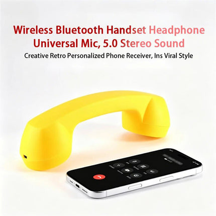 Cordless Telephone Handset Retro Wireless Mobile Phone Receivers Yellow