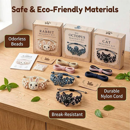 Animal Beaded Jewelry Craft Supplies DIY Bracelet Kit Gift Giving Rabbit