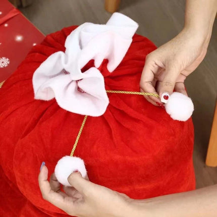 100x70cm Huge Santa Claus Gift Bag Red Candy Bag Plush Storage Pouch Holiday Gifts