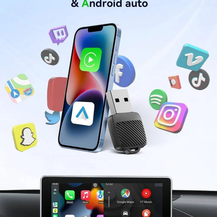 2in1 USB Wireless CarPlay Adapter For iPhone Carplay Dongle Plug Play Mini Box