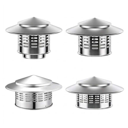 1Pc 75-200mm Fireplace Chimney Caps Roof Cowl Metal Top-Hat Flue Rain Cap Cover