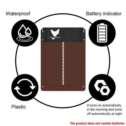 Automatic Chicken Coop Door Smart Control Poultry Gate Entry Exit for Pet House