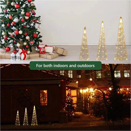 3 PCS Waterfall Christmas Tree Lights LED Fairy Light Outdoor Home Yard Garden
