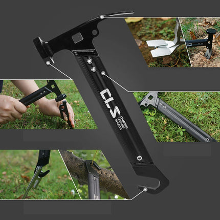 Tent Stake Peg Mallet Remover Puller Driver Outdoor Hammer, Camping Tool Black