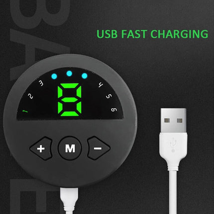 EMS Rechargeable Abdominal Arms Hips Stimulator Muscle Trainer For Gym Fitness 6 Mode 19 Intensity Red