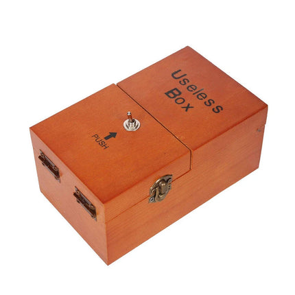 Turns Itself Off Wooden Useless Box Leave Me Alone Machine Funny Gadget Toy Gift