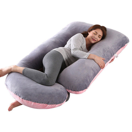 J-Shaped Pregnancy Maternity Pillow Removable Washable Cover 70 x 145cm