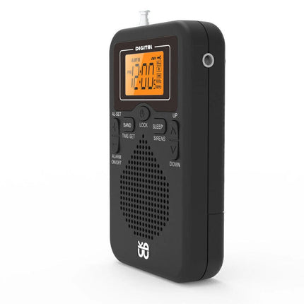 Portable Pocket Digital LCD AM FM Radio Battery Powered Receiver Speaker
