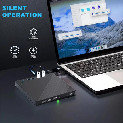 7-in-1 Slim External CD DVD Drive USB 3.0 Reader Writer Burner Player For Laptop
