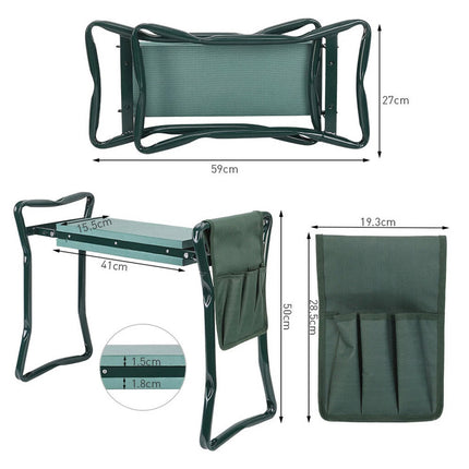 3-IN-1 Garden Kneeler, Padded Seat Stool with Gardening Work Tool Bag