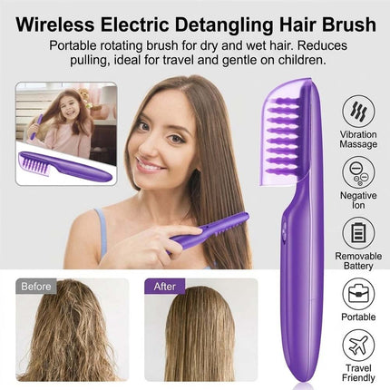 Electric Detangling Brush Portable Adult Wet Dry Hair Detangler