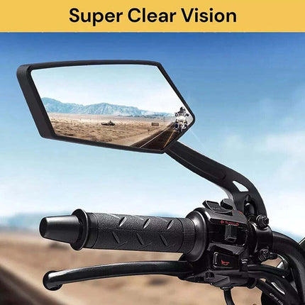 2X Bicycle Bike Cycle Handlebar Rear View Mirrors Rearview Rectangle Back Mirror