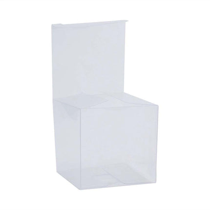 100x PVC Clear Transparent Macaron Square Cube Box For Wedding Favour Gift Candy