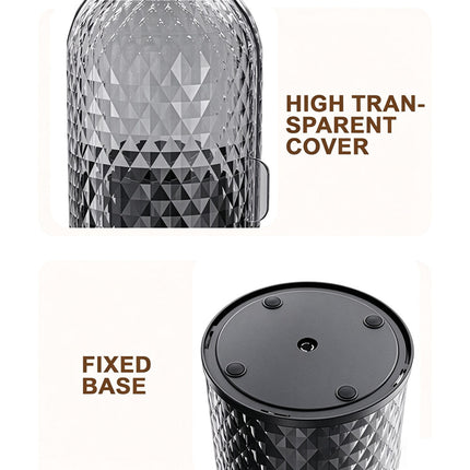 360° Rotating Makeup Brush Holder Cosmetic Organizer Storage Box with Lid