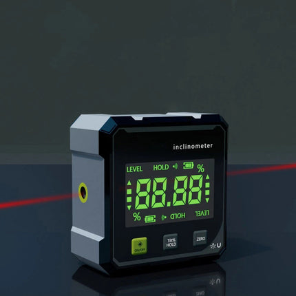 Digital Angle Finder with Electronic Laser, 4-Side  Angle Gauge, Cube