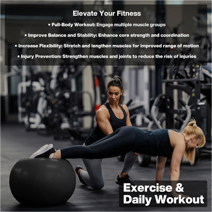 Black Swiss Ball Yoga Ball Birth Ball Exercise Ball Pilates Gym 75cm