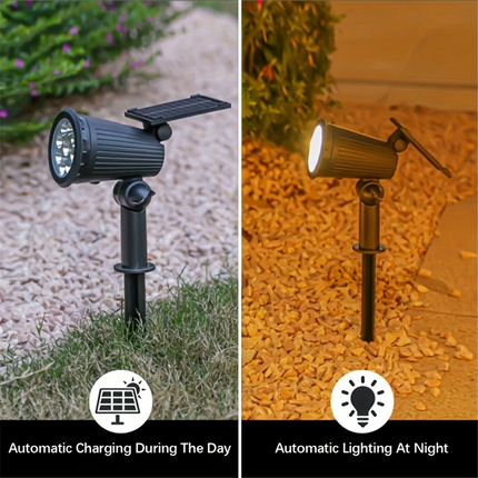 2Pcs Solar Spot Lights LED Garden Outdoor Pathway Lawn Fence Lamp Spotlight RGB