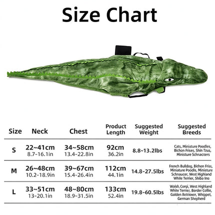 Novelty Alligator Dog Cat Outfit Plush Dog Crocodile Suit Halloween Pet Costume