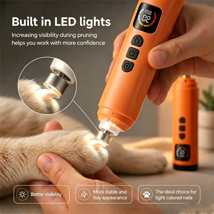 2026 Upgraded 6-Speed Pet Nail Grinder Quiet Electric Nail Trimmer for Dog & Cat