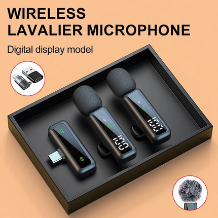 Wireless Lavalier Microphone For Phone Android iPhone Vlog Live Stream Mini Mic