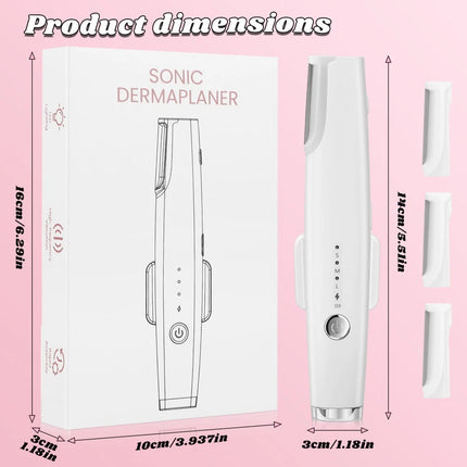Women Electric Dermaplane Razor 3-Speed Rechargeable Facial Hair Peach Fuzz Remo